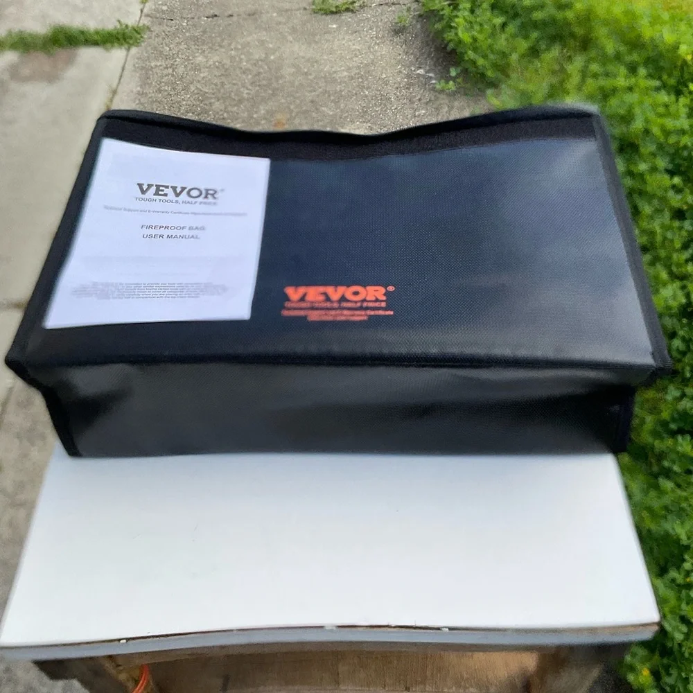 “New” VEVOR Fireproof And Waterproof Large Bag (18”L X 12”H X 5.5”W) Black